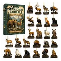 Christmas Advent Calendar Blind Box National Calendar 24 Arrival Park Animal Days Acrylic Figures Cute beige