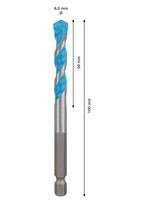 Universalus grąžtas BOSCH HEX-9 Multi Construction, 8 x 50 x 100 mm