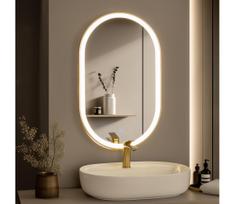 BRILAGI-LED vonios veidrodis ERBA LED/25W/230V 50x80 cm auksinis IP44 CRI 90 dimeris + CCT