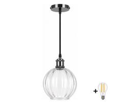BRILAGI - LED pakabinamas šviestuvas ant laido RETRO GLASS 1xE27/60W/230V Ø 18 cm juoda/skaidri