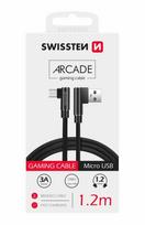 Swissten L Type Textile Universal Quick Charge 3.1 USB į micro USB duomenų ir įkrovimo laidas 1,2 m