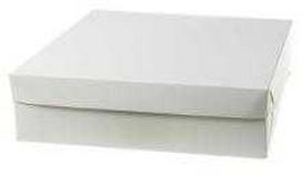 Multi Cake box fold-self bottom for high base/low top modelis L350xB350xH100mm paper baltas, 100 pcs/carton