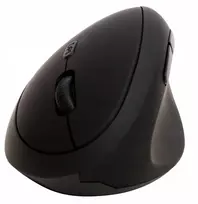 Q-Connect Ergonomiška belaidė vertikali 6 mygtukų pelė su baterijomis dešiniarankiams Juoda (KF15116)