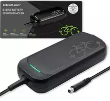 Qoltec 50334 Greitasis įkroviklis elektriniam dviračiui, elektriniam paspirtukui XIAOMI 36V | 42V | 2A | 8.0*8.0mm | atsparus vandeniui + maitinimo kabelis
