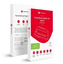Hibridinė nano stiklo plėvelė pjovimo mašinai 2 ir 3 kartai. Forcell F-Protect Lanksti NANO 9H MATINĖ 0,38 mm 196 x 125 mm 10 vnt.