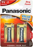 9V šarminė baterija 6LR61 Panasonic Pro Power 2 vnt.