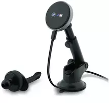 BMW M Edition 25W Qi2 MagSafe belaidžio įkrovimo automobilinis laikiklis prietaisų skydeliui / priekiniam stiklui / ventiliacijos grotelėms, juodas