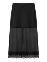 Topshop - Tsdena Organza Lace Hem Maxi Skirt Wvn - Maxi sijonas - Juoda