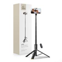 Tech-Protect L08S Bluetooth asmenukių lazda su nuotolinio valdymo pultu, trikoju iki 141 cm - Juoda