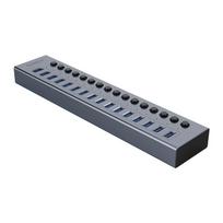 Orico BT2U3-16AB žinynas 16x USB-A 3.0 su jungikliais - pilka
