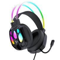 Wozinsky WSG-1118 laidinės žaidimų ausinės su mikrofonu ir RGB apšvietimu – juodos