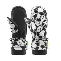 Qunature Panda Heat Transfer vaikų žieminės pirštinės dydis S - juoda/balta