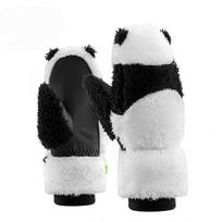 Qunature Panda žieminės pirštinės vaikams ir suaugusiems, dydis S - juoda/balta