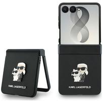 Dėklas Karl Lagerfeld Karl & Choupette Saffiano Pins Samsung Galaxy Z Flip 8 - juodas