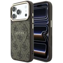 Guess Embossed 4G Classic MagSafe dėklas skirtas iPhone 17 Pro / 18 Pro - Ruda