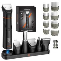 MAXGROOM JK-666 6 in 1 apjuostuvas barzai, plaukams, kūnui, nosiai ir ausims IPX6 - juodas