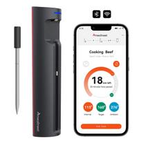 Meatmeet Pro išmanusis virtuvės termometras su Bluetooth/WiFi programėle grilui, orkaitei ir rūkyklai – juodas
