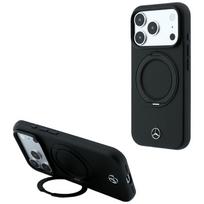 Mercedes odos dėklas su žiedu stovu MagSafe iPhone 18 Pro / 17 Pro - juodas