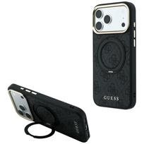 Guess Ring Stand 360 4G Classic Logo MagSafe dėklas iPhone 17 Pro / 18 Pro - Juodas