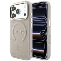 Guess Saffiano Peony & Ring MagSafe dėklas iPhone 17 Pro / 18 Pro - rožinė