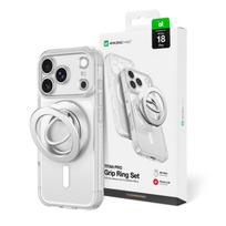AmazingThing Titan Pro Lens Ring Set dėklas iPhone 18 Pro su fotoaparato dangčiu ir magnetiniu žiedu, suderinas su MagSafe - Skaidrus