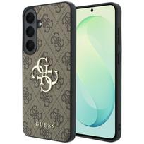 Guess Leather 4G Metal Logo dėklas Samsung Galaxy S26 FE - Ruda