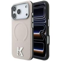 Dėklas Karl Lagerfeld Grained Embossed Ring & Kameo Logo MagSafe telefonams iPhone 18 Pro / 17 Pro - Smėlio