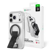 AmazingThing Titan Pro Lens Stand Set dėklas, skirtas iPhone 18 Pro su magnetiniu laikikliu ir stovu, suderinamas su MagSafe - skaidrus