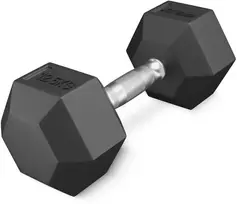 4Fizjo Šešiakampis plieno hantelis 1 x 12,5kg