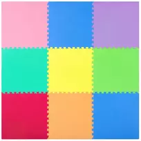 Ricokids Dėlionių kilimėlis iš putplasčio, 180x180 cm, 9 vnt., įvairiaspalvis