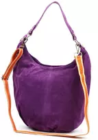 VERA PELLE Moteriška Odinė Shopper Rankinė Su Suede, Su Užtrauktuku ir Diržu