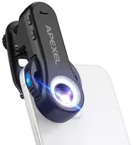 Mikroskopo objektyvas 120x su LED lempute Apexel MS3
