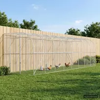 Vištų narvas prie sienos Sidabrinė 600 x 150 x 215 cm