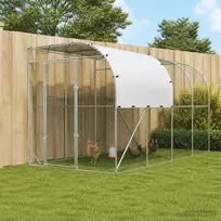 Prie sienos esantis vištų narvas Sidabrinė 400 x 200 x 215 cm
