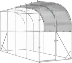 Prie sienos esantis vištų narvas Sidabrinė 400 x 100 x 215 cm