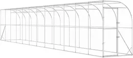 Vištų narvas prie sienos Sidabrinė 600 x 150 x 215 cm