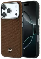Dėklas Mercedes Leather Semi Wrap Wood Effect MagSafe do Iphone 18 Pro Max/ 17 Pro Max camel