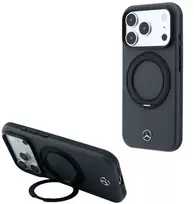 Mercedes odinis dėklas su žiediniu stovu MagSafe iPhone 18 Pro / 17 Pro - Tamsiai pilkas