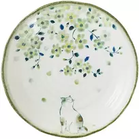 Home4You Paveikslas „HIDAMARI“ (D22 x H4 cm) su katinu ir sakurų žiedais