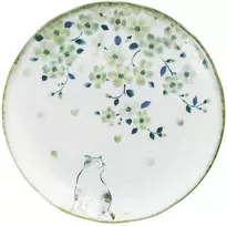 Lova Paveikslas „HIDAMARI“ (D 24,5 x H 3 cm) – katė ir sakurų žiedai