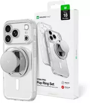 Objektyvas AmazingThing Titan Pro Pop objektyvo dėklas iPhone 18 Pro Max su kameros dangteliu, laikikliu ir stovu, suderinamas su MagSafe – permatomas