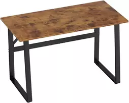 Aosom Rašomasis stalas, plieno rėmas, rusvai rudas ir juodas, 120 x 60 x 76 cm