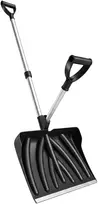 Aosom Sniego kastuvas su pagalbine rankena, aliuminis ir plastikas, juodas, 45 x 37 x 135 cm