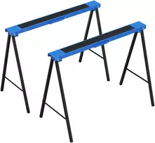 Aosom 2 dalių darbinių ožių rinkinys, metalas, juoda ir mėlyna, 99,5 x 50 x 76 cm