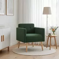 Fotelis Akcentinis krėslas Džiunglių žalia Velvetinis audinys