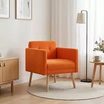Fotelis Akcentinis krėslas Oranžinė Velvetinis audinys