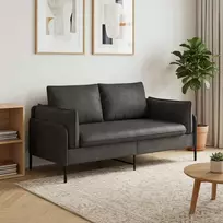 Dvitaškė sofa Juoda 188 x 81 x 89 cm Dirbtinė oda