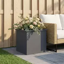 Sodo vazonas su LED Antracitas 50 x 60 x 48 cm Plienas