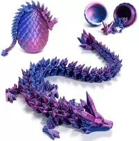 Hobilt 3D spausdintas drakono kiaušinis su lanksčiu drakonu viduje