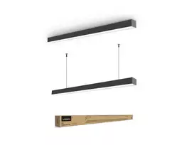 Pakabinamas šviestuvas Pakabinama biuro LED lempa CCT 40W 5600Lm VIDEX VL-BNL021-4012CB | 1200mm, juoda – reguliuojama CCT šviesa darbui